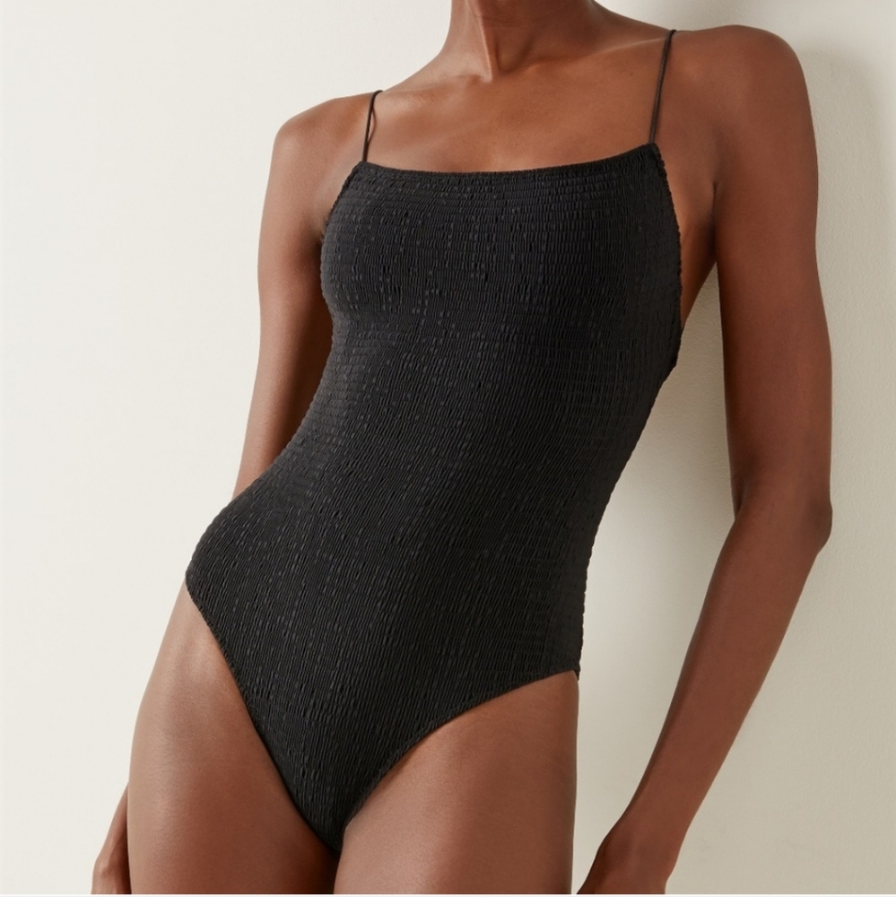 NWT Toteme Smocked One Piece swimsuit in black